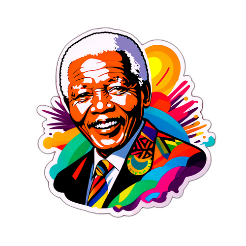 Autocollant vibrant de Nelson Mandela