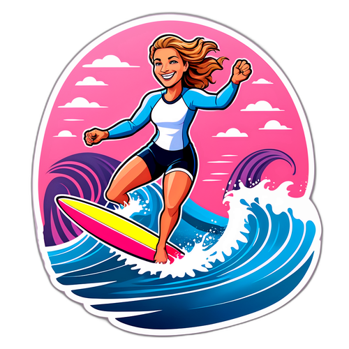 Cathrine Laudrup-Dufour Surfer Sticker
