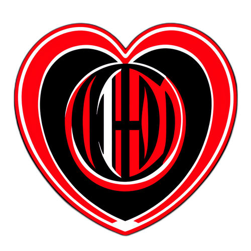Nhãn dán AC Milan với hình trái tim