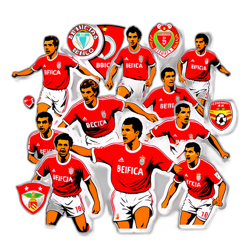 Retro sticker van Benfica's glorieuze geschiedenis
