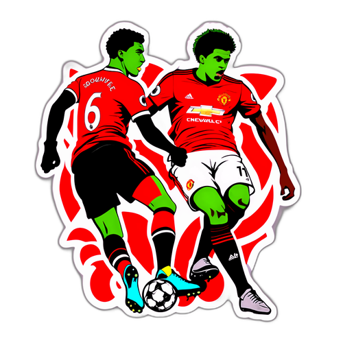 曼聯與伯恩茅斯比賽場面貼紙
