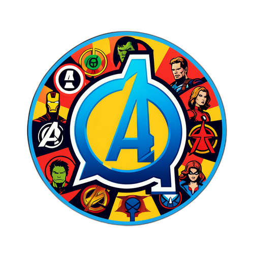 Логотип Месників "День Суду" з символами всіх персонажів, об'єднаними в одне