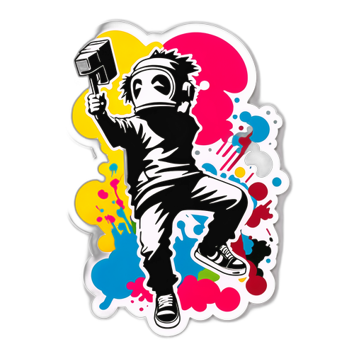 Rappresentazione Astratta dell'Arte di Strada di Banksy