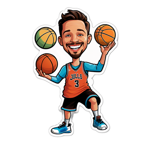 Masayang Karikatura ni Reed Sheppard na Naghuhugas ng mga Basketball