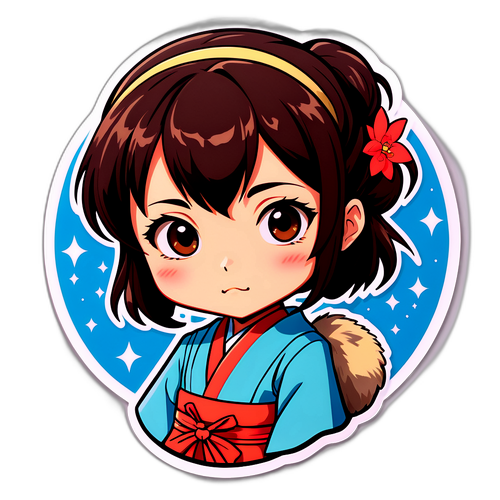 ストーリーを基にしたミヤコ・アサダのキャラクターステッカー