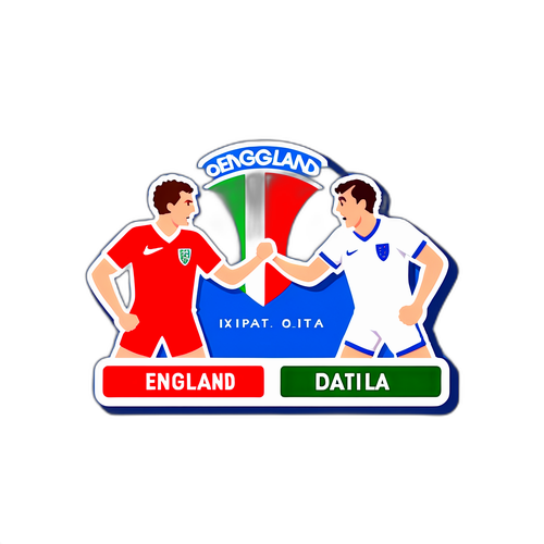 Sticker van de spannende showdown tussen Engeland en Italië
