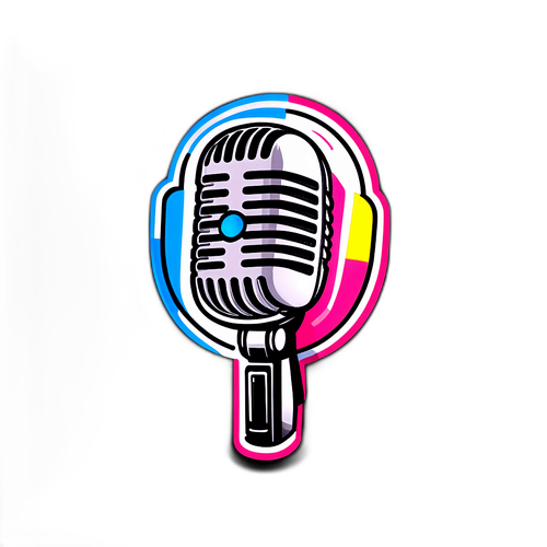 Microfon strălucitor cu mesajul "Cântă ca Monica Anghel"