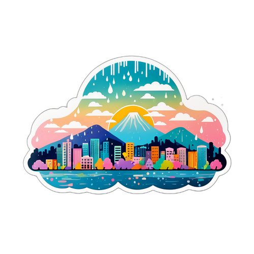 शिलांग का skyline बारिश के दौरान