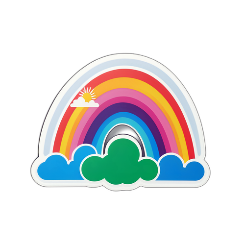 太陽のエネルギーで彩られた鮮やかな虹