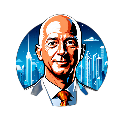 Jeff Bezos ve futuristickém městě