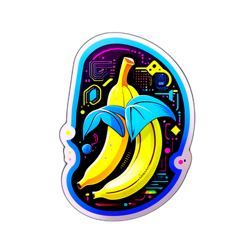 Autocollant de banane futuriste