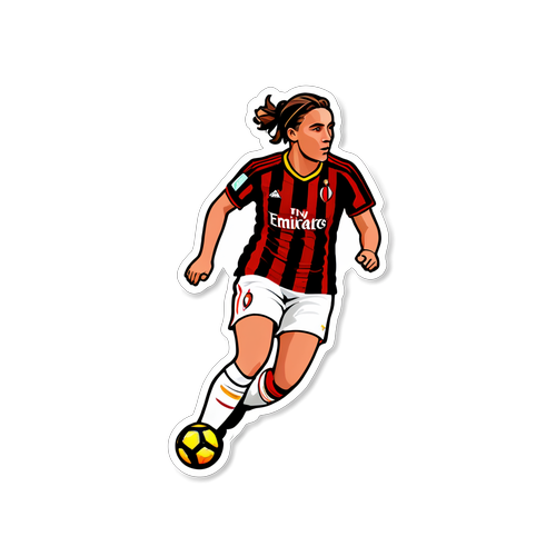 Adesivo elegante che rappresenta la partita di Serie A Femminile tra Milan e Roma