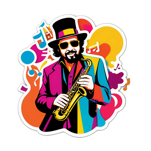 Pop Art Sticker av Chuck Mangione