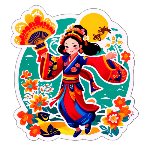 Wzór Naklejki Festiwalu Ludowego na Tajwanie