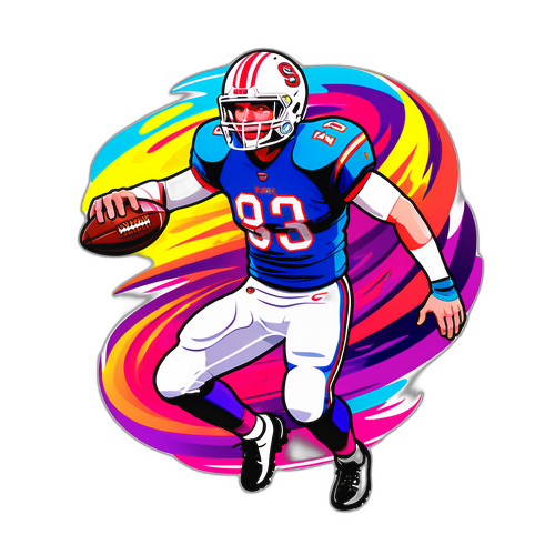A dynamic football player sticker
