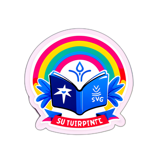 학생을 위한 응원 메시지를 담은 화려한 배경 디자인 스티커