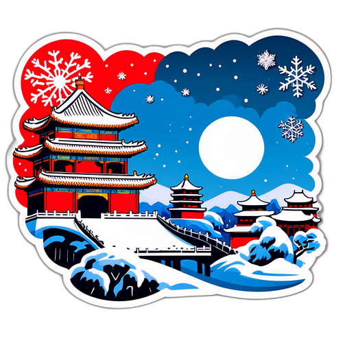 冬季北京雪景贴纸