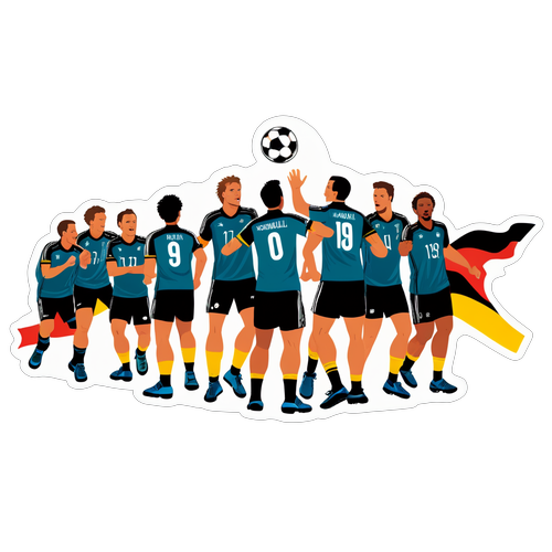 Aufregender Aufkleber der Handballmannschaften Deutschlands