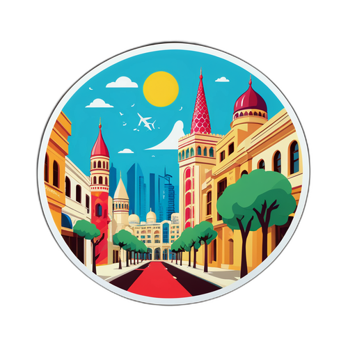 Baku utcai élet vibráló látképe