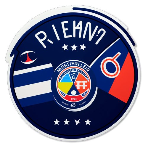 Sticker przedstawiający rywalizację Montpellier vs PSG