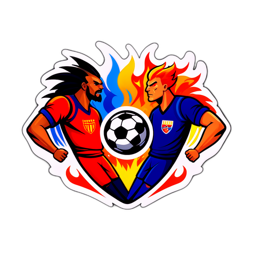 Stickers der symboliserer konkurrenceånden i fodbold