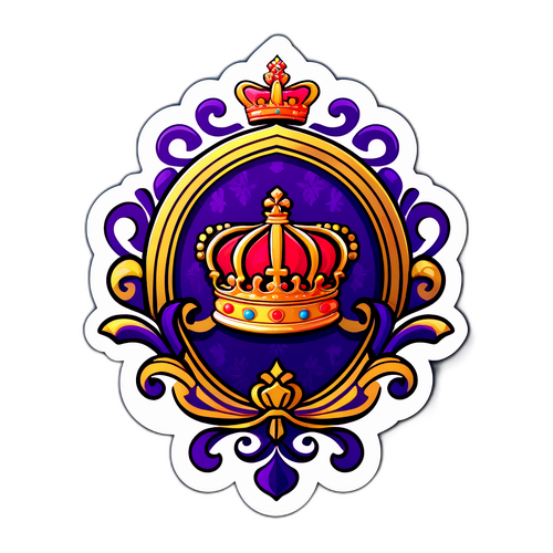 ออกแบบสติ๊กเกอร์ที่มีเครื่องหมายราชชฎา Chulachomklao พร้อมพื้นหลังสวยงาม