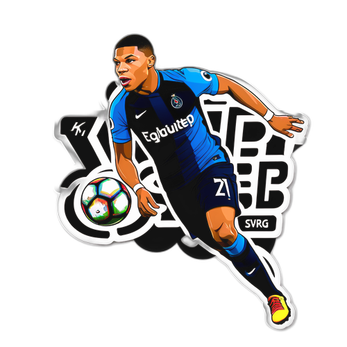 Sticker van Kylian Mbappé in Actie
