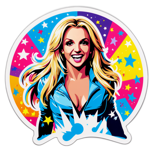 Autocollant de Britney Spears en pose dynamique