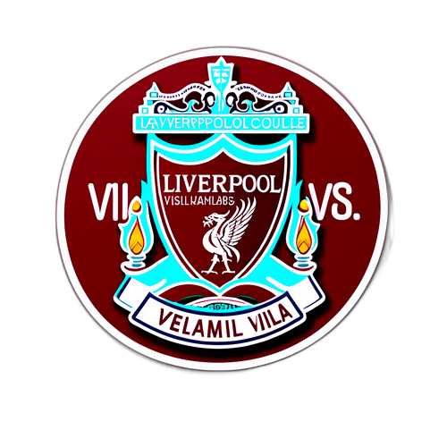 สติกเกอร์ที่แสดงความรักของแฟนบอลลิเวอร์พูลต่อทีม พร้อมตารางการแข่งขันลิเวอร์พูลพบแอสตันวิลล่า