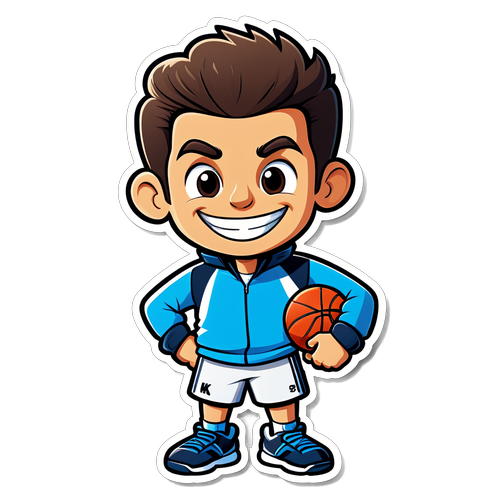 Sportieve Cartoon Sticker van Karl Meesters