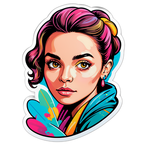 Sticker van Ophélie Fontana in kleurrijke street art stijl