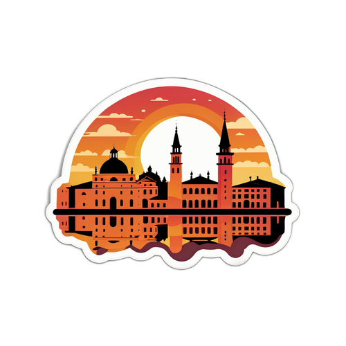 Skyline di Mantova all'Alba
