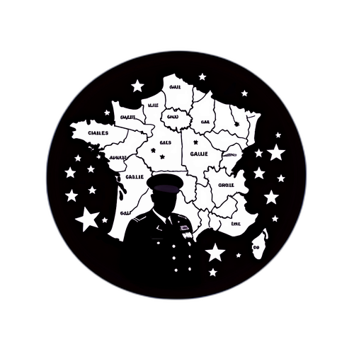 Autocollant mettant en valeur Charles de Gaulle en silhouette