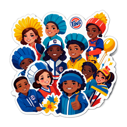 สติกเกอร์แฟนกีฬาที่มาจากทั้งสองทีมในงานพาเหรด