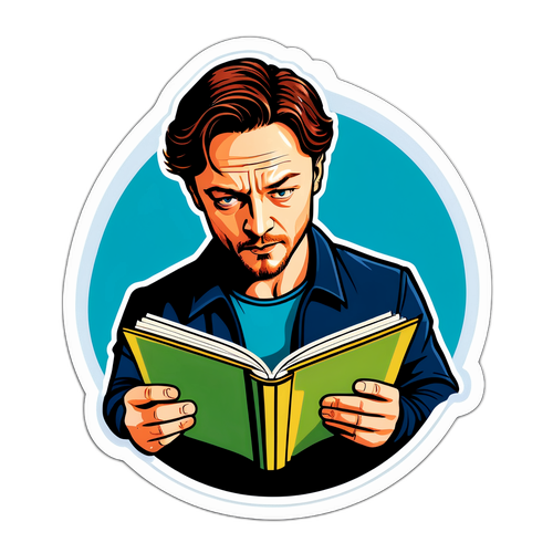 Conception stylisée de James McAvoy lisant un script