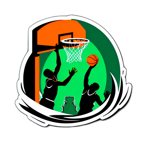 Dynamic Basketball Hoop Sticker