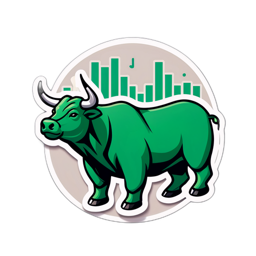 स्टॉक मार्केट ग्राफ मोटिफ स्टिकर
