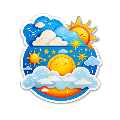 Nhãn dán dự báo thời tiết tại Hà Nội