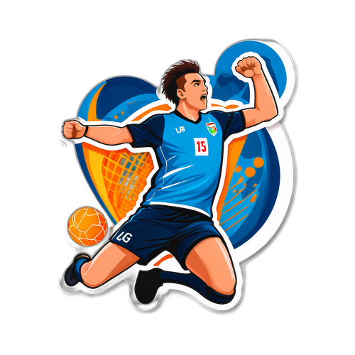 Handballspiller scorer mål