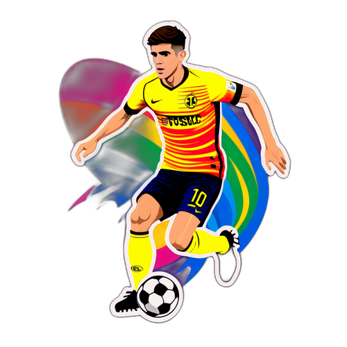 Gambaran Berwarna Christian Pulisic Men dribbling Bola Sepak