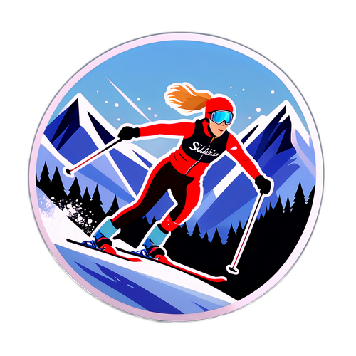 Autocollant de Ski de Mikaela Shiffrin