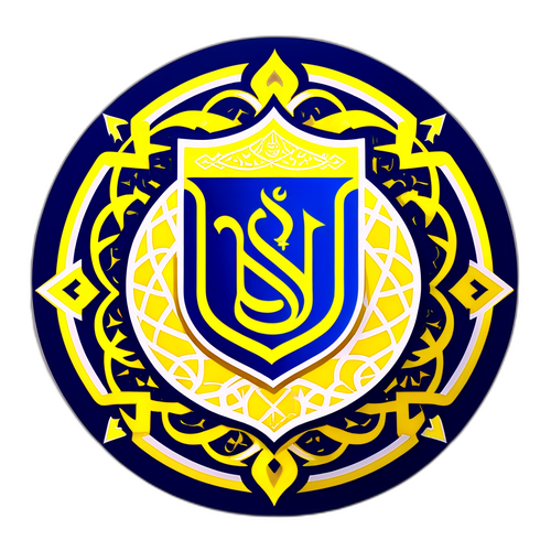 Sticker ya Al Nassr kwa Mandhari ya Dhahabu