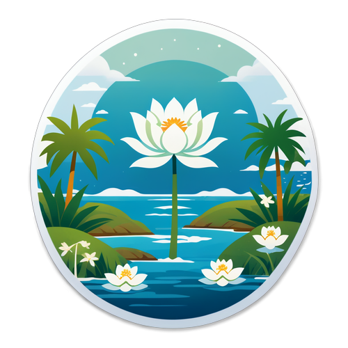 Serene Landscape Inspired by the White Lotus