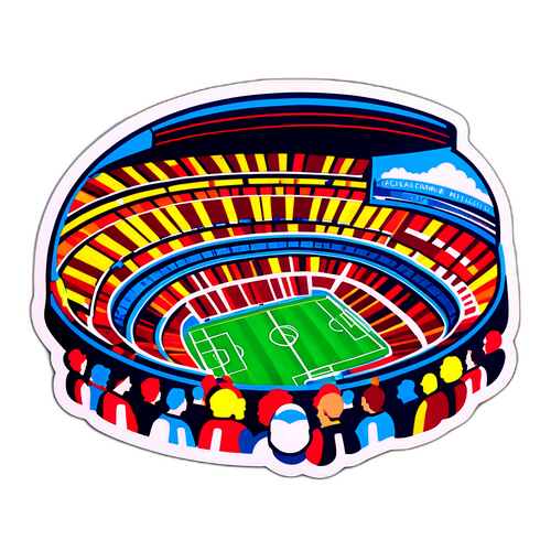 Sticker sân vận động đầy màu sắc