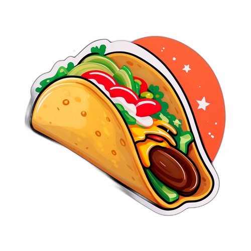 Taco-tema klistermærke
