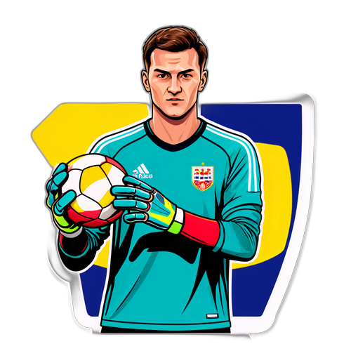 Florin Prunea în echipamentul de portar al naționalei