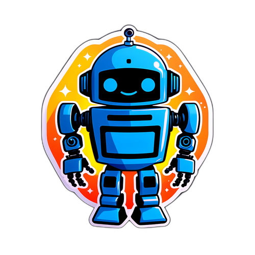 Comische Robot Sticker uit de Amazon Compatibiliteitsgroep