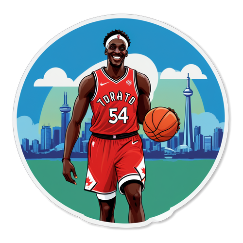 Ilustração de Pascal Siakam sorrindo