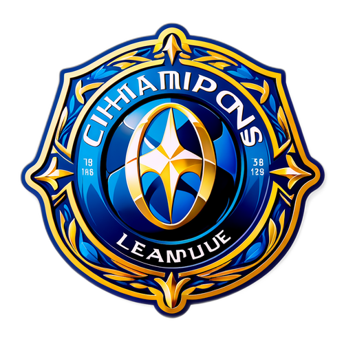 UEFA Bajnokok Ligája jelvény egy díszes környezetben