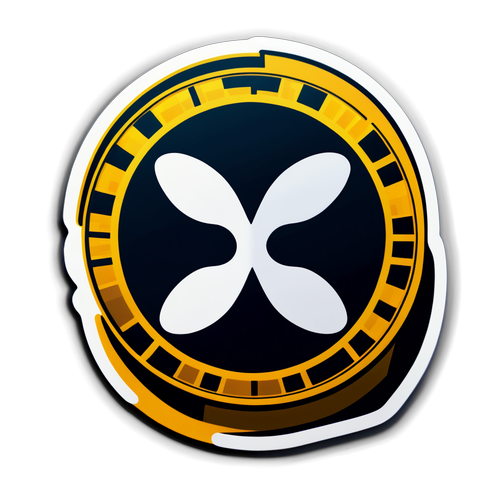 Autocollant représentant le symbole XRP et des graphiques de cryptomonnaie